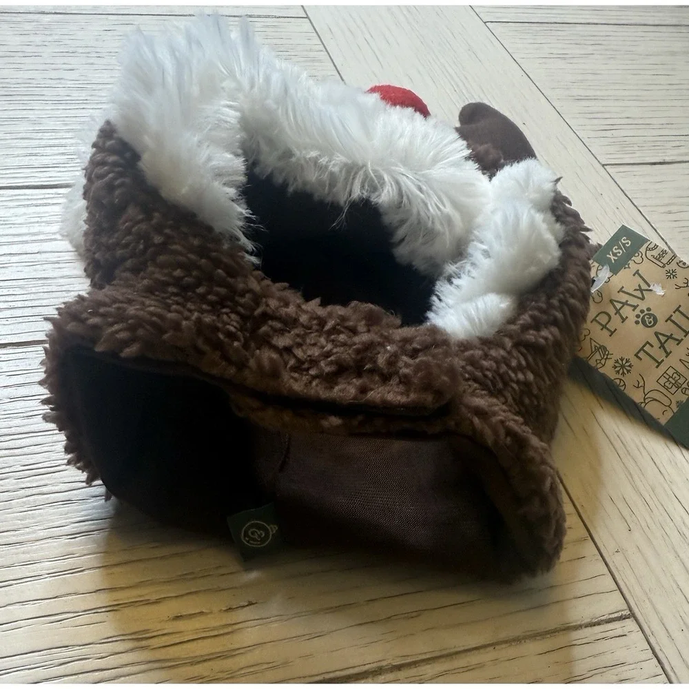 Paw & Tails New W/ Tags Rudolph Pet Hat W/ Hook & Loop‎ Closure. XS/S Christmas